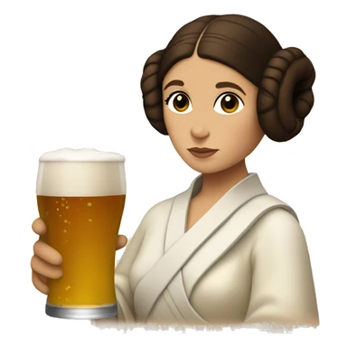 Princess Leia drinking a beer sticker