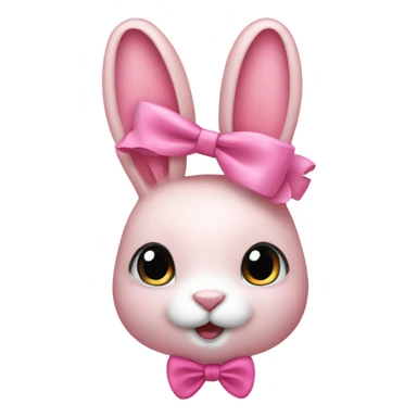 Pink bunny wearing a pink bow sticker