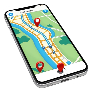 GPS map on iPhone Verticla standing sticker