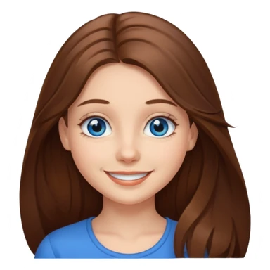 smiling girl with long hair blue eyes sticker