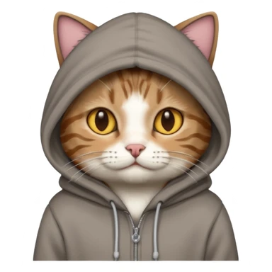 cat with brown hoodie sticker