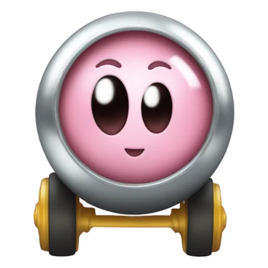 cute eyes Kirby Metal ball with on 4 car wheels  sticker