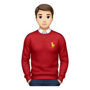 red crewneck Ralph Lauren sweater  sticker