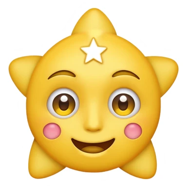 Yellow face emoji with star eyes blushing sticker
