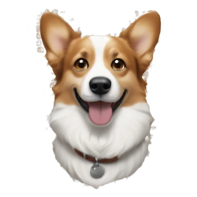 Hazel eyed brown haired white young handsome men who has corgi next to him happily sticker