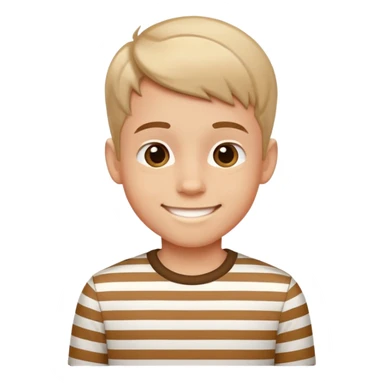 smiling boy in striped shirt sticker