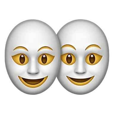  color white Two mask that is circling one is happy the other is sad sticker