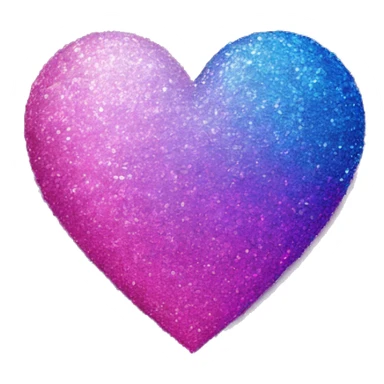Bisexual flag colored heart, glitter, blue to purple to pink gradient  sticker