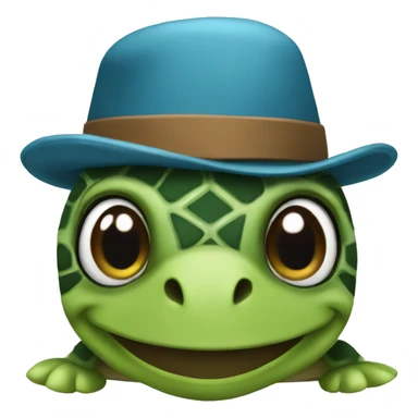 Turtle whit a hat on sticker