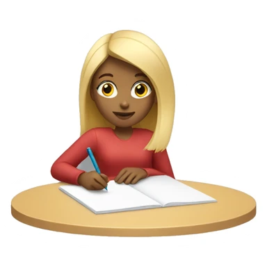 blonde girl writing sticker