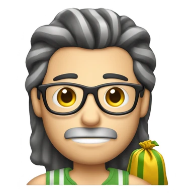 LADRÓN DE DINERO CON PIJAMA DE RAYAS Y UNA BOLSA DE DINERO  sticker