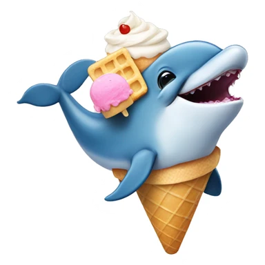 Dolphin eating ice cream sticker