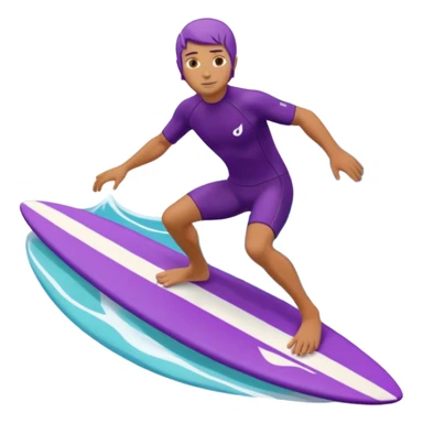 glitter surfer purple surf in wave ocean cian sticker