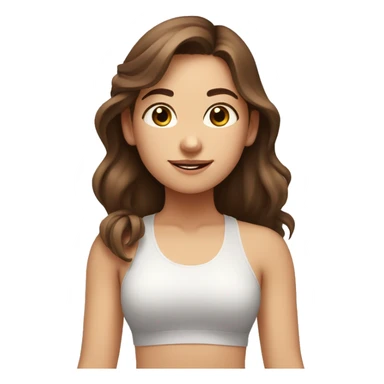 Brown hair and eyes fair complexion girl doing yoga sticker