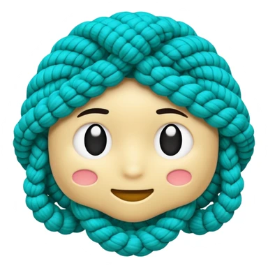 crochê na cor ciano  sticker