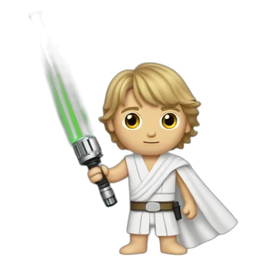 Luke skywalker with lightsaber sticker