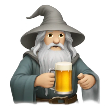 Gandalf drinking beer sticker