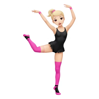 sport dancer in black leotards and pink socks who talk sticker