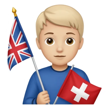 Flag holder kid sticker
