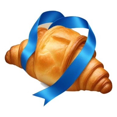 croissant with blue ribbon sticker