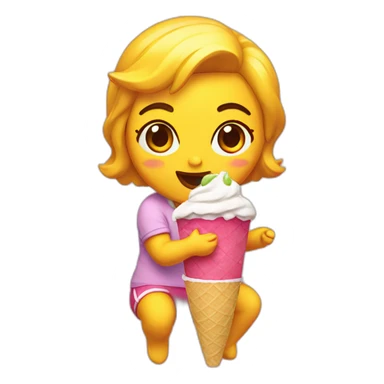 chica comiendo helado  sticker