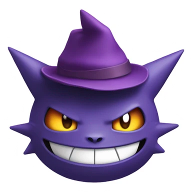 Pokemon gengar wearing a hat sticker