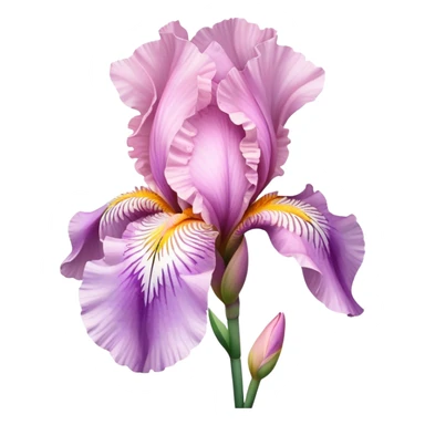 single Pink Iris, straight stem sticker