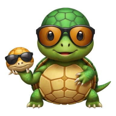 Turtle wearing sunglasses holding a gerbil  sticker
