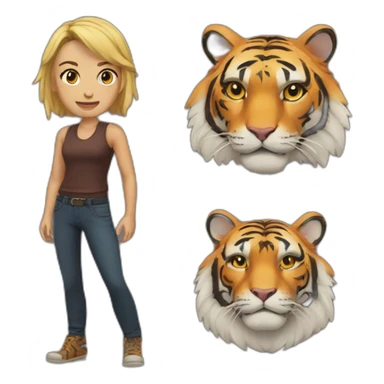 tatem with the face of a tiger sticker