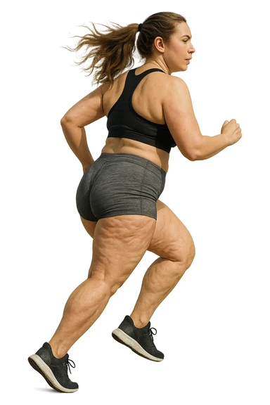 Donna che corre con cellulite sticker