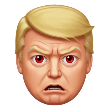 Donald Trump is vey very very furious. Red with anger. photorealistic sticker