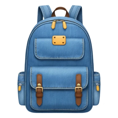 blue denim backpack 

 sticker