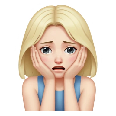 woman sitting and crying covering her face with her arms sticker