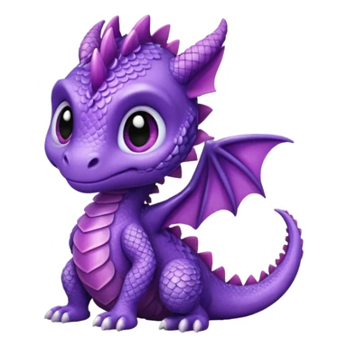Small, cute baby dragon purple sticker