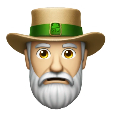 irish angry man with beard and hat sticker