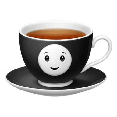  black and white tea cup sticker