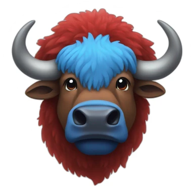 Blue/Red Bison sticker