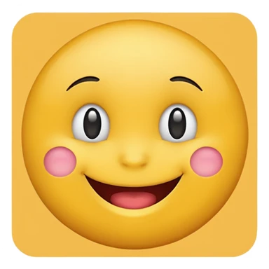 Emoji, yellow round teasing smile sticker