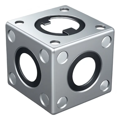 cube with small brackets {} next to it sticker