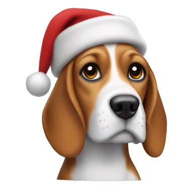 Beagle with Christmas hat sticker