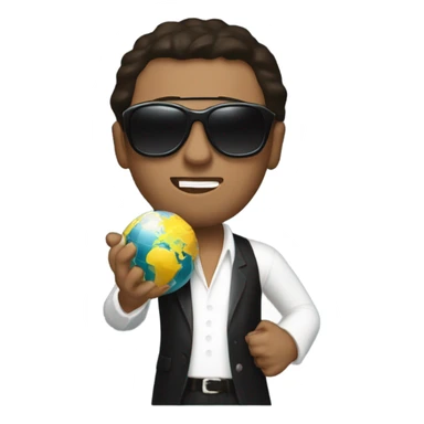 Tony Montana sunglasses the globe in his hand sticker