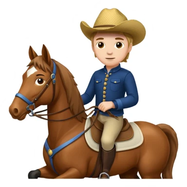 Zach riding a horse sticker