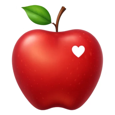 apple with a heart sticker