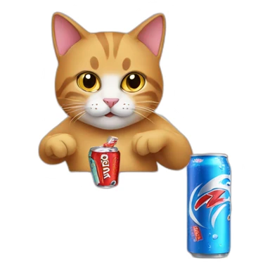 cat drinks energy drink sticker