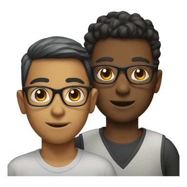 two boys with glasses sticker