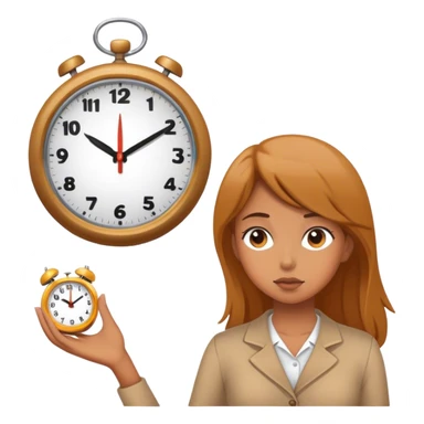 Girl looking at clock sticker