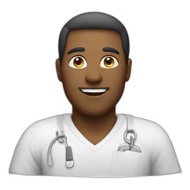 man is working in frint of pc sticker