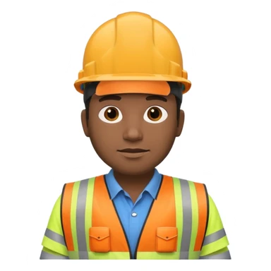 Black construction worker sticker