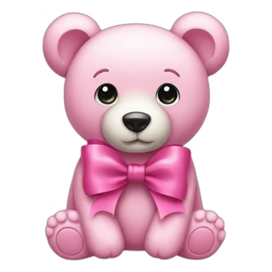Pink bow bear sticker