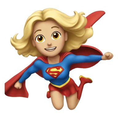 Supergirl flying, horizontal sticker